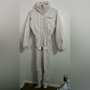 Skea cream tight fitted ski jumpsuit